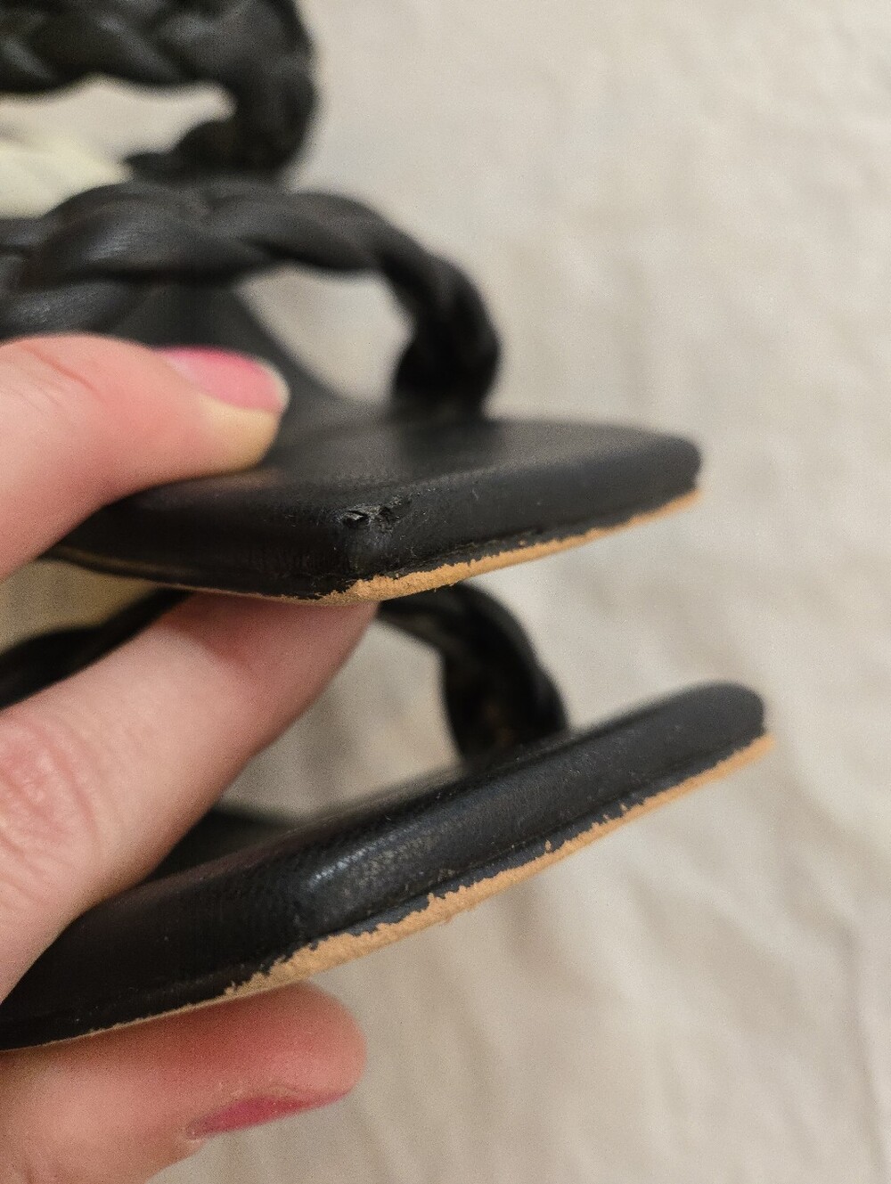 Dolce Vita Paily Braided Double-Strap Black Block Heel Sandals HAL3 - Picture 7 of 9